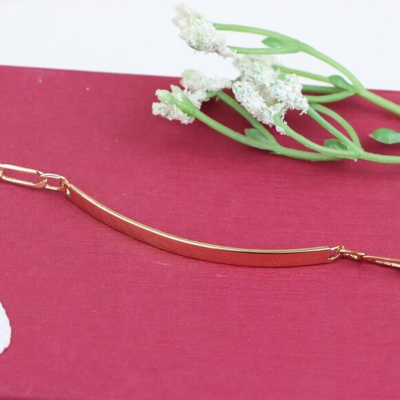 "Sleek Rose Gold Polished Chain Bracelet in High Quality Brass, XPBL1138 - Picture 13 of 13